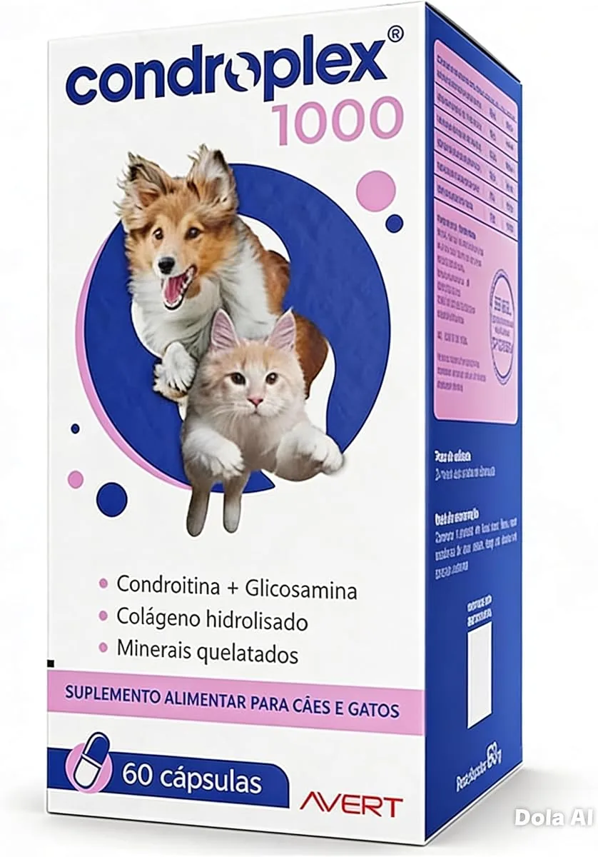 Embalagem do suplemento Avert Condroplex 1000 mg com 60 cápsulas