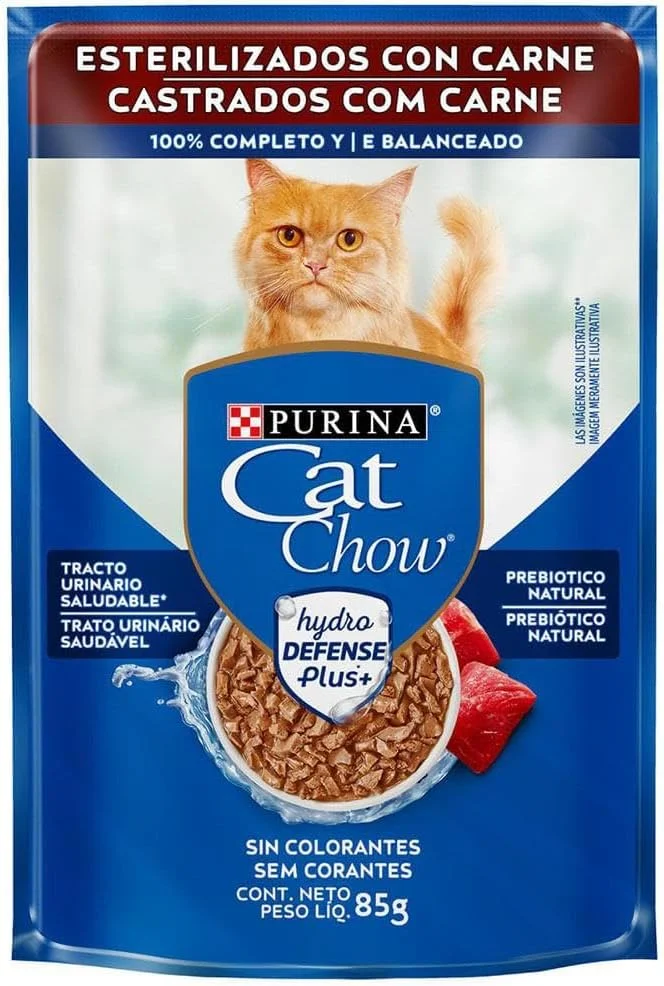 Sachê Purina Cat Chow Castrados sabor carne de 85 g