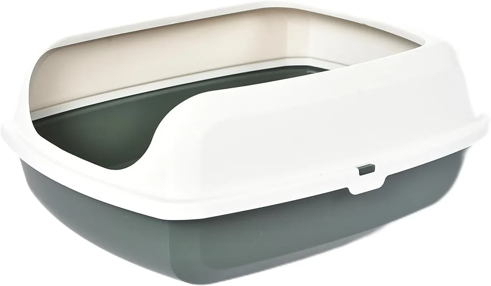 Bandeja Chalesco Toilet para gatos em plástico, formato compacto, vista lateral