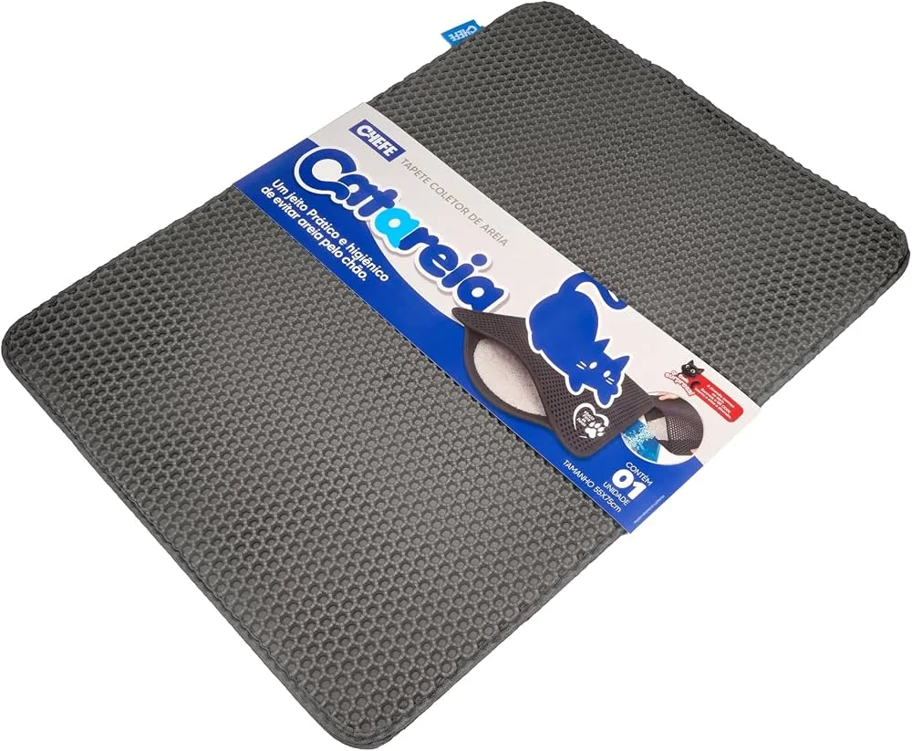 Tapete coletor de areia Chefe CatAreia cinza 55x75 cm para gatos