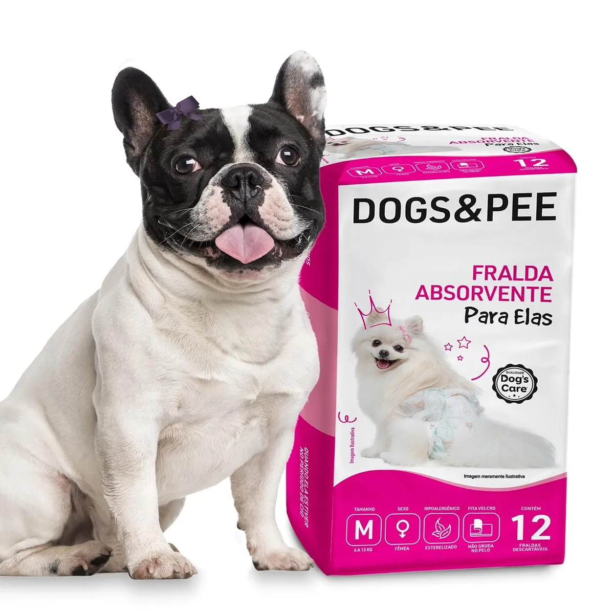Pacote da fralda descartável Dog's Care Dogs&Pee para cães fêmeas tamanho M