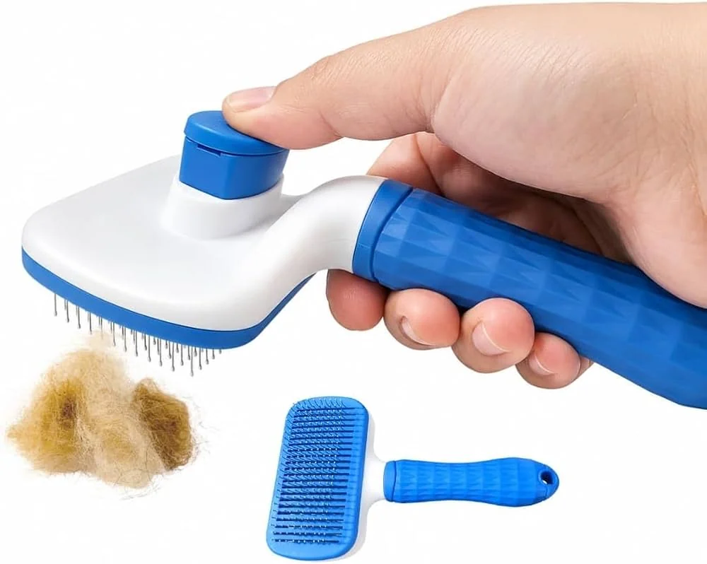 Rasqueadeira autolimpante azul Dr. Dog para cães e gatos