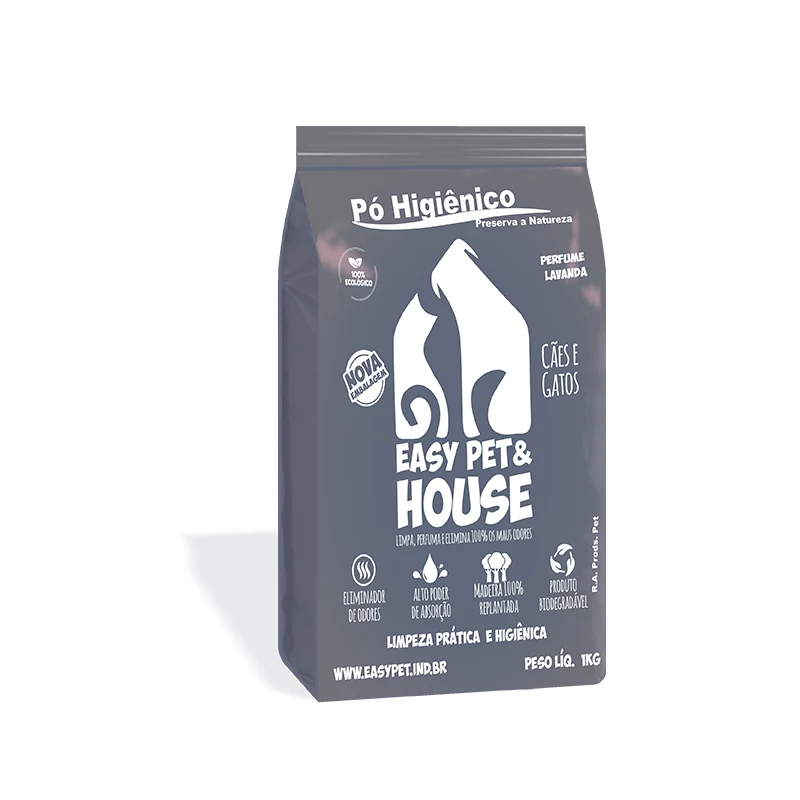 Embalagem oficial do pó higiênico Easy Pet & House perfume Lavanda, 1 kg, para cães e gatos