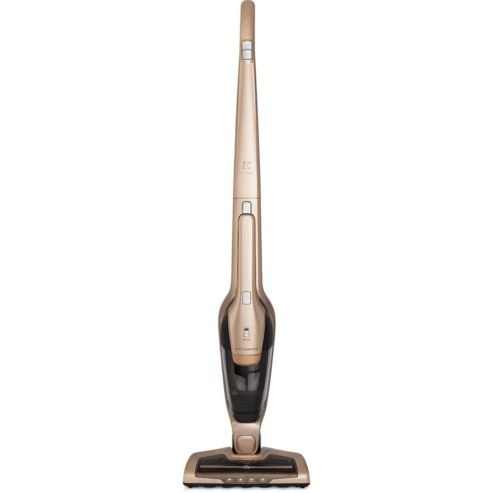 Aspirador vertical sem fio Electrolux Ergorapido ERG26 na cor dourada
