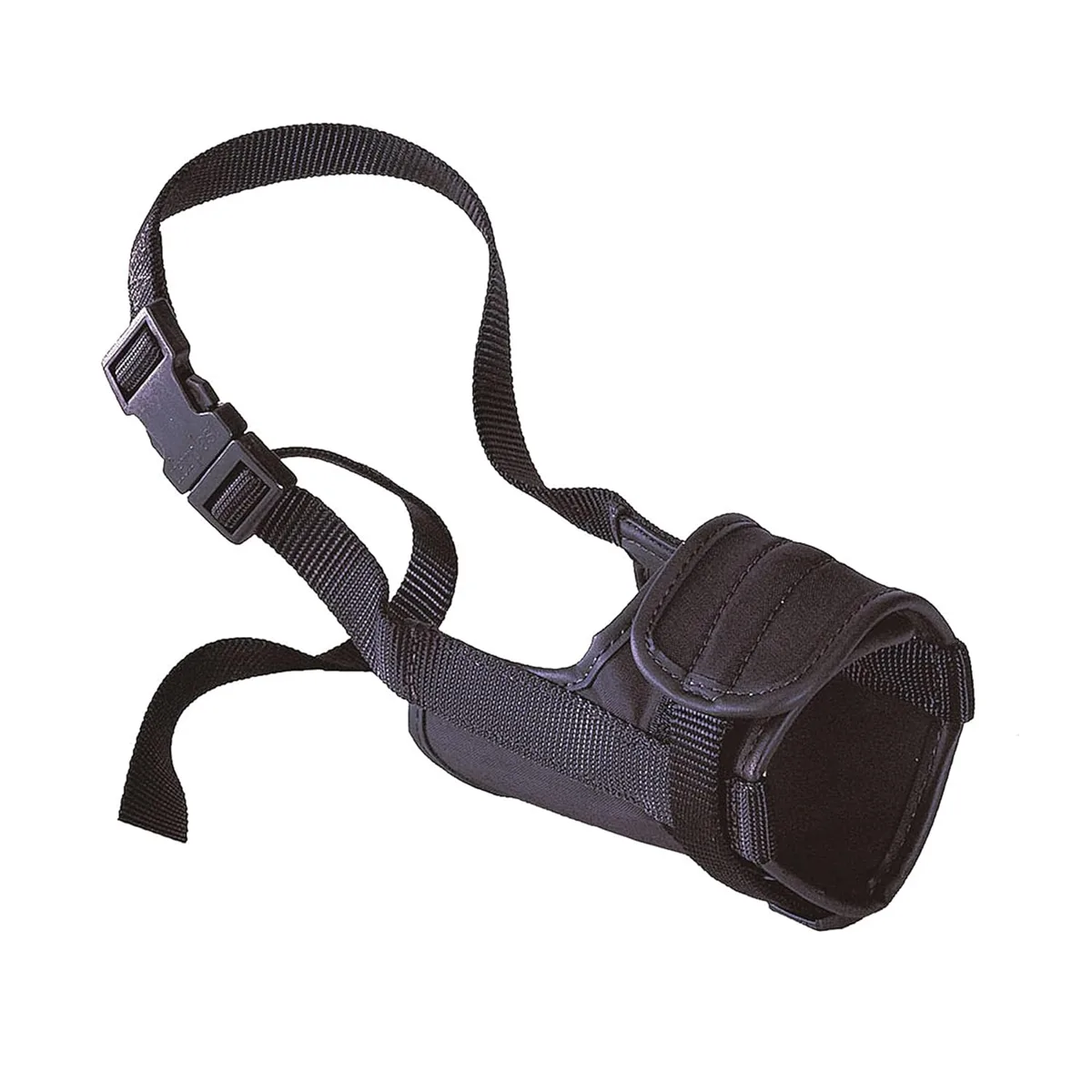 Focinheira Ferplast Safe de nylon preto tamanho pequeno com fivela e velcro