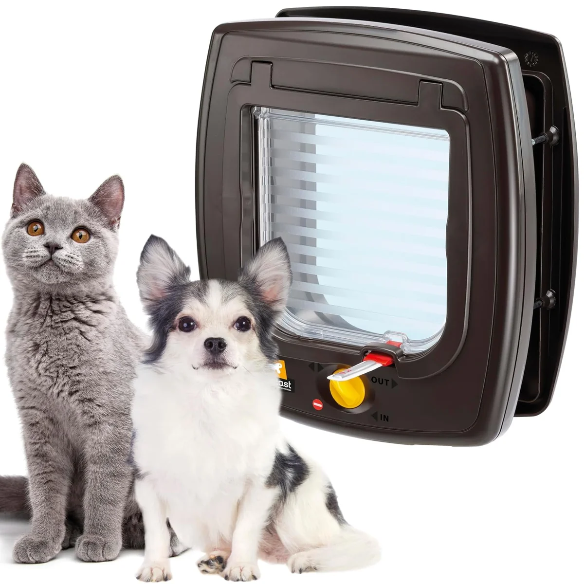 Porta de passagem Ferplast Swing 5 marrom para gatos e cães pequenos com trava de quatro vias
