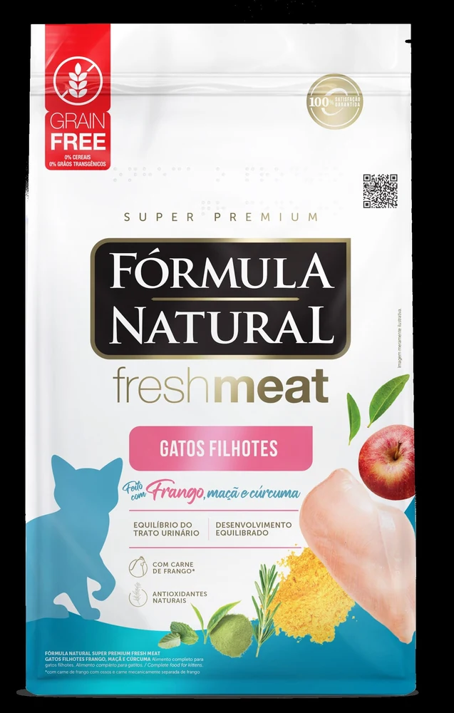 Embalagem da ração Fórmula Natural Fresh Meat Gatos Filhotes sabor frango de 1 kg
