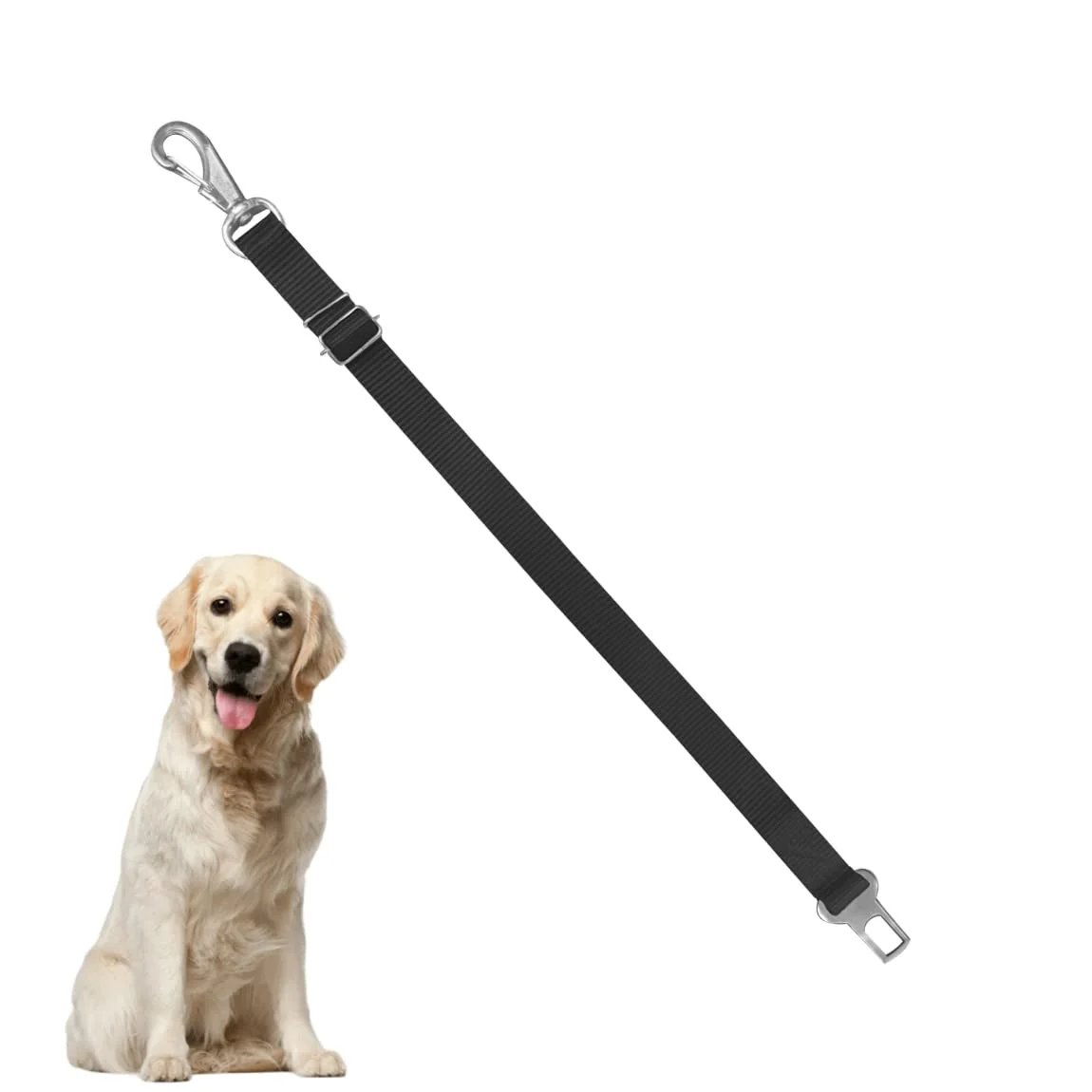 Cinto de segurança Furacão Pet simples com mosquetão tamanho G em fita de 25 mm
