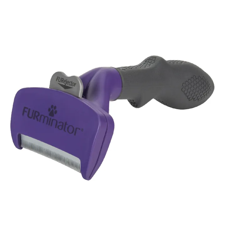 Ferramenta FURminator de remoção de subpelo para gatos de pelo longo, porte médio e grande, na cor roxa