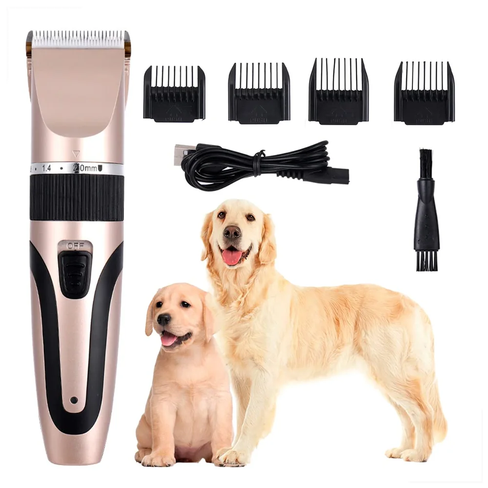 Kit de tosa higiênica Kemei KM-1053 compacto com carregamento USB e acessórios para cães e gatos