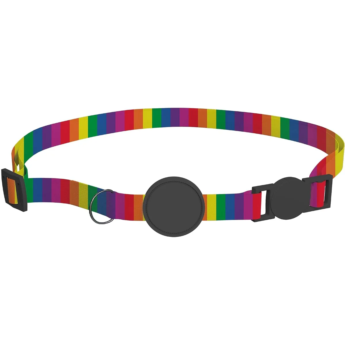Coleira meuAuAu MeuMiau Rainbow anti enforcamento para gatos com estampa colorida