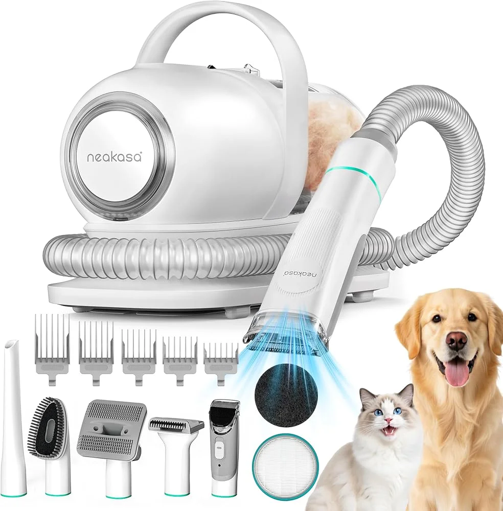Kit Neakasa P1 Pro branco com mangueira, ferramentas de tosa e escovação e pentes guia