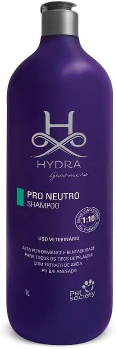 Frasco de 1 litro do shampoo Pet Society Hydra Groomers Neutro para cães
