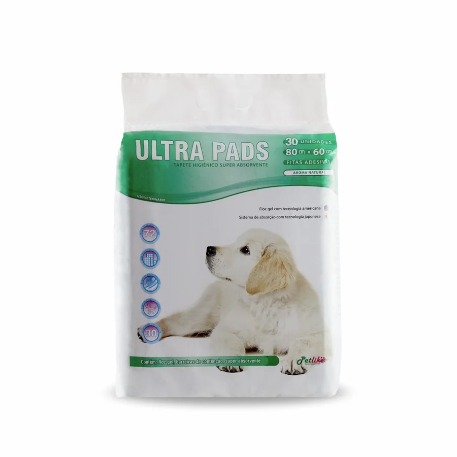 Embalagem do tapete higiênico PetLike Ultra Pads 80x60 cm com 30 unidades