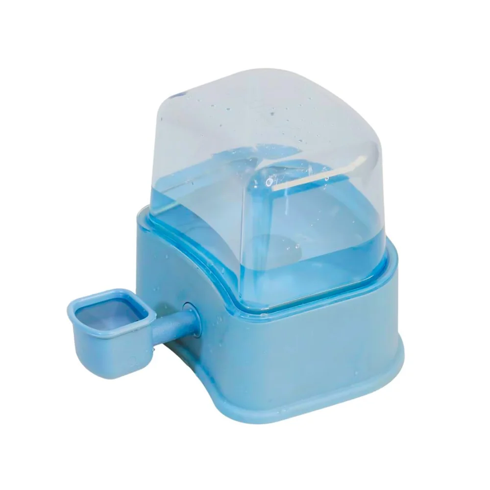Bebedouro automático Petlon azul de 2,3 litros com borda para pets de pelos longos