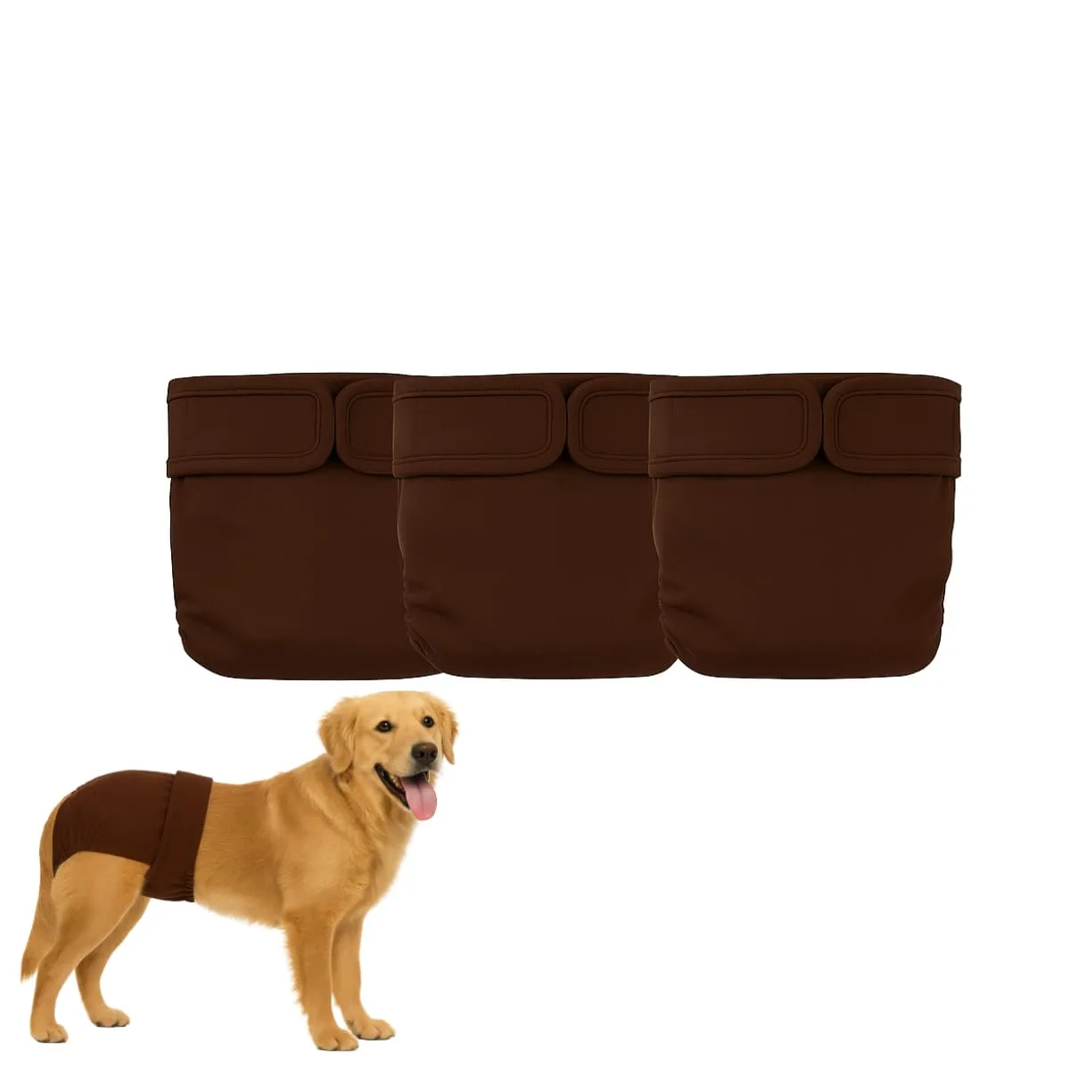 Kit com três fraldas laváveis Petting Is Caring para cães fêmeas