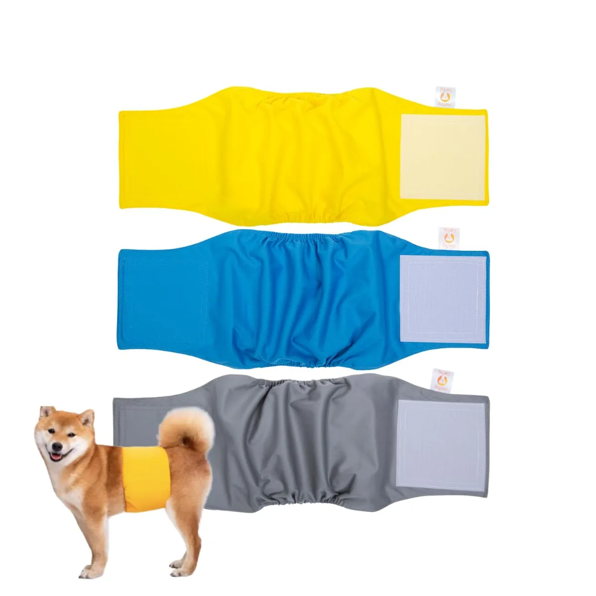 Kit com três fraldas laváveis Petting Is Caring para cães machos tamanho PP