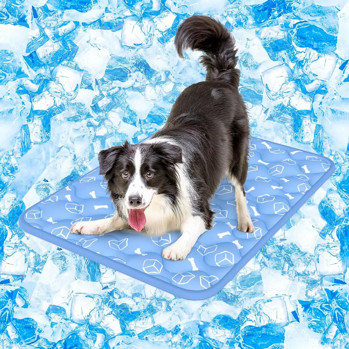 Tapete gelado Rywell azul 90 x 70 cm para cães grandes