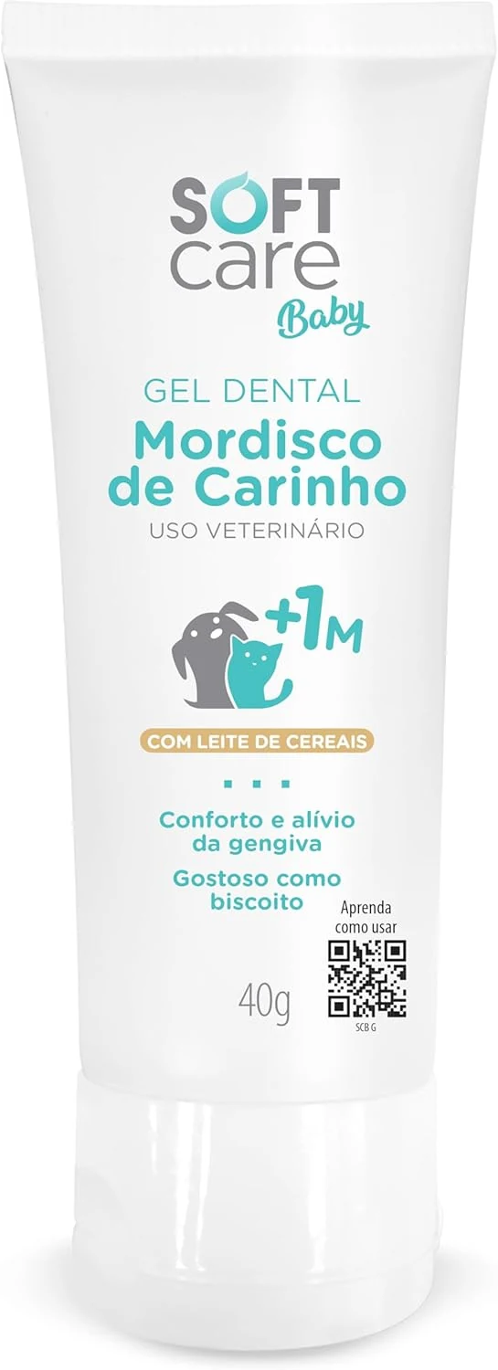 Bisnaga do gel dental Soft Care Mordisco Carinho para filhotes de cães e gatos 40 gramas