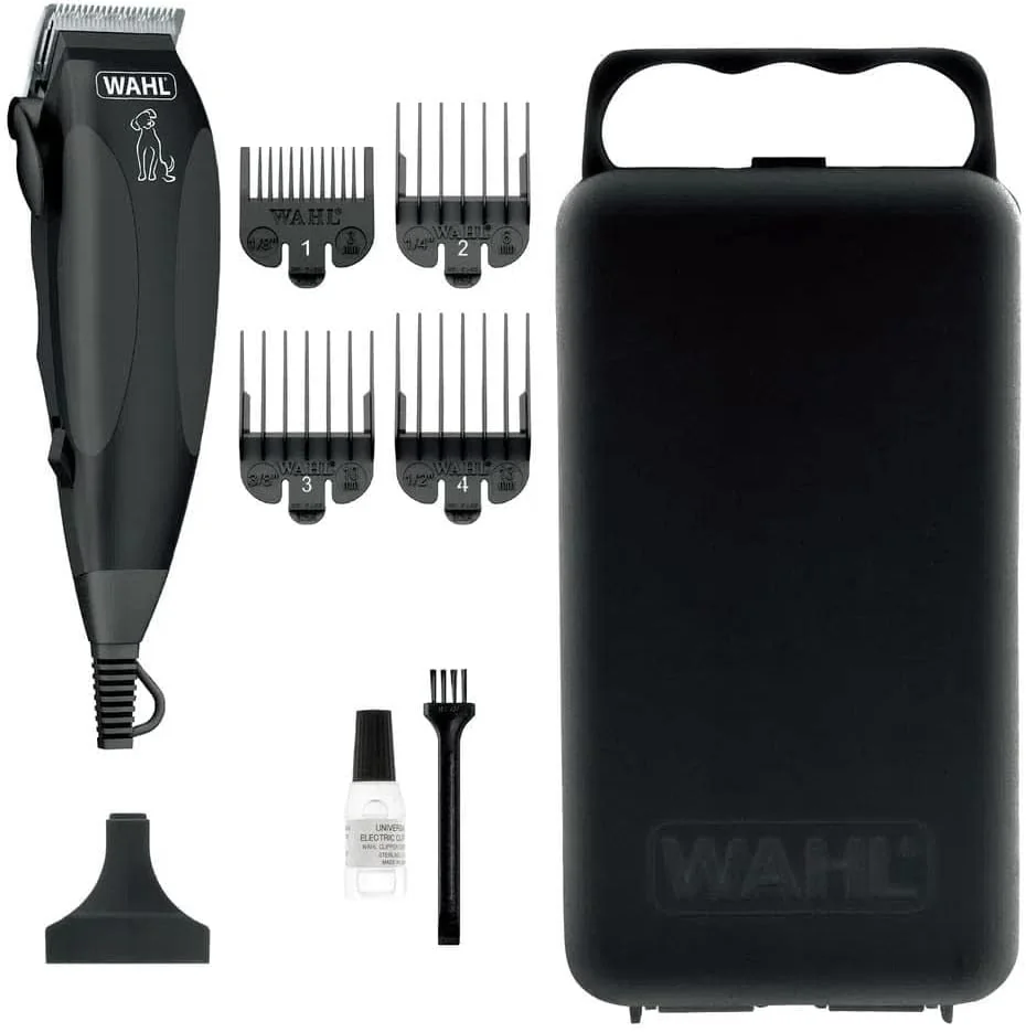 Máquina de tosa Wahl Pet Clipper Kit 127 V preta com pentes graduadores, óleo, pincel e maleta rígida