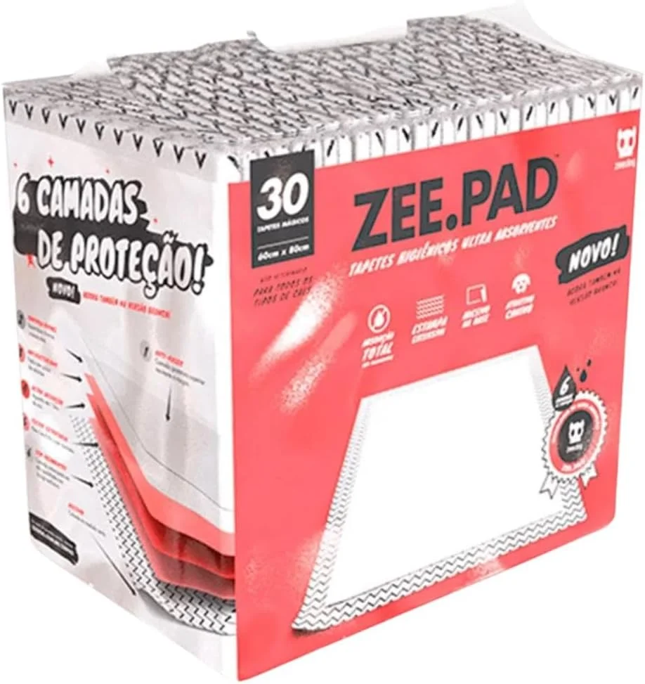 Caixa do tapete higiênico Zee.Dog Zee.Pad com 30 unidades