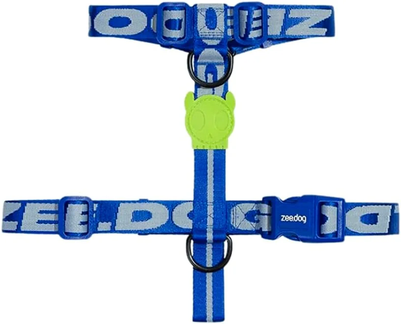 Peitoral H Zee.Dog Jacquard Astro azul com letreiro zeedog e peça verde no peito